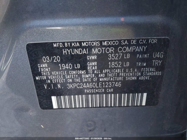 Hyundai ACCENT SE 2020 3KPC24A60LE123746 Image 9