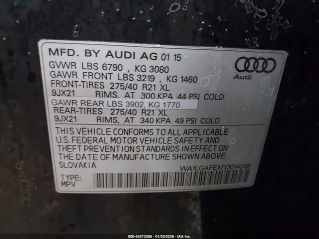 2015 AUDI Q7 WA1LGAFEXFD014288 Photo 8