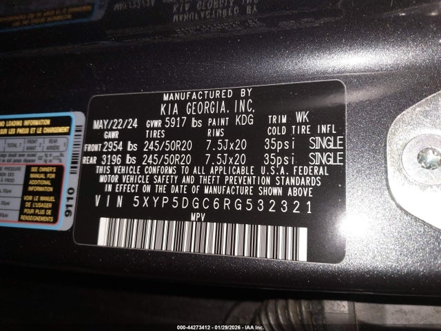 5XYP5DGC6RG532321 KIA Telluride Sx Prestige X-line