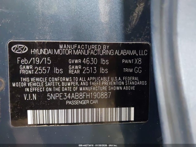 Hyundai Sonata Sport 2.0t 2015 5NPE34AB8FH190887 Image 9