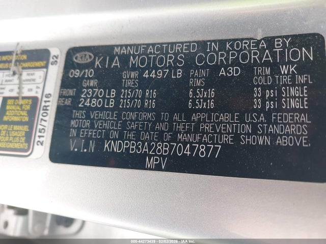 Aukcja sprzedaży 2011 Kia Sportage Lx, vin: KNDPB3A28B7047877, numer aukcji: 44273439