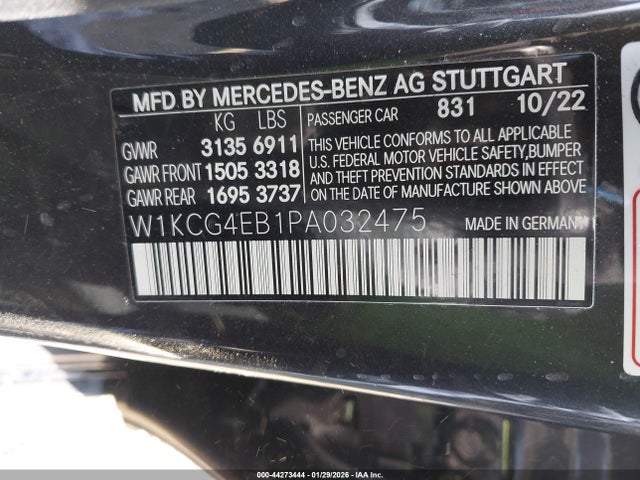 W1KCG4EB1PA032475 Mercedes-Benz Eqs 580 4matic