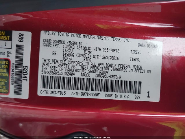 5TFSZ5AN5JX152404 Toyota Tacoma Trd Off Road