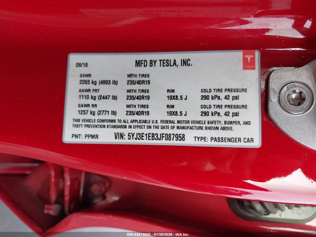 2018 TESLA MODEL 3 5YJ3E1EB3JF087958 Photo 8