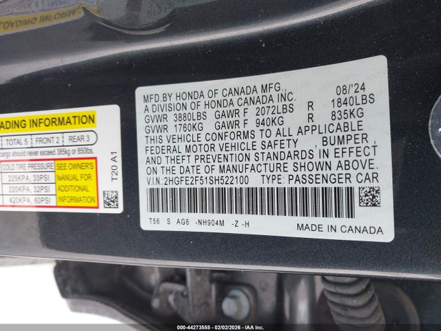 2025 HONDA CIVIC 2HGFE2F51SH522100 Photo 8