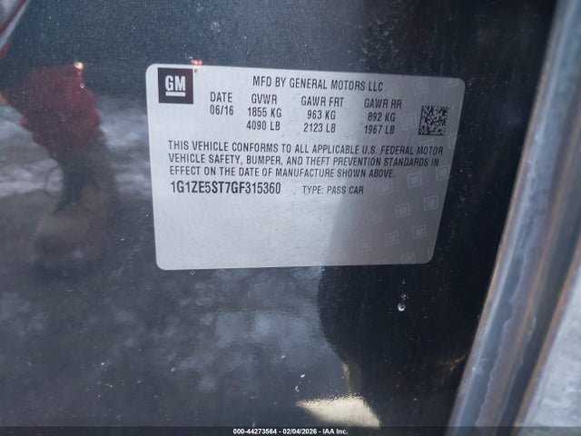 1G1ZE5ST7GF315360 Chevrolet MALIBU 1LT
