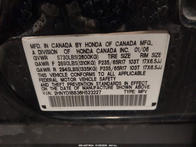 2006 ACURA MDX 2HNYD18836H523227 Photo 8