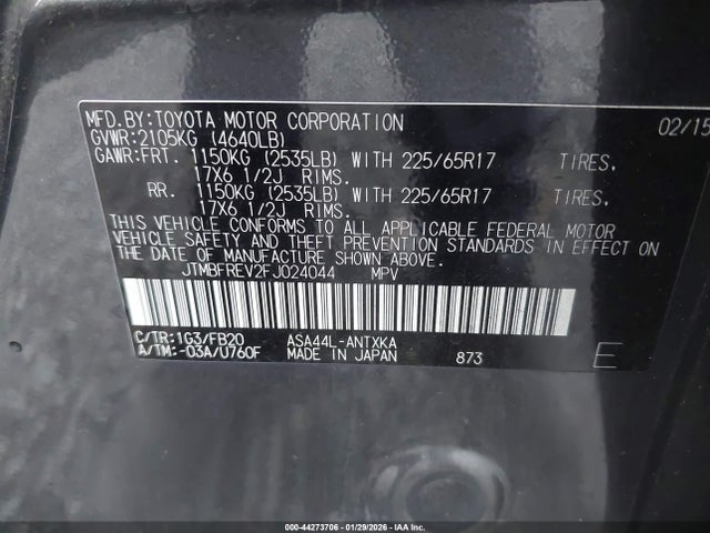 Toyota RAV4 LE 2015 JTMBFREV2FJ024044 Image 9