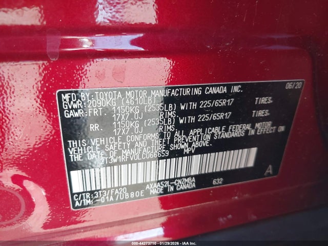 2T3W1RFV0LC066659 Toyota Rav4 Xle