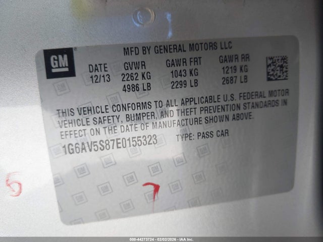 2014 CADILLAC CTS 1G6AV5S87E0155323 Photo 8