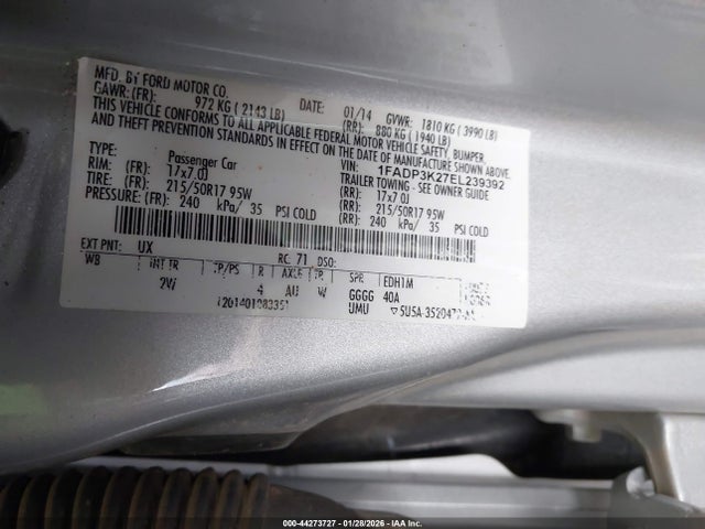 1FADP3K27EL239392 Ford FOCUS SE