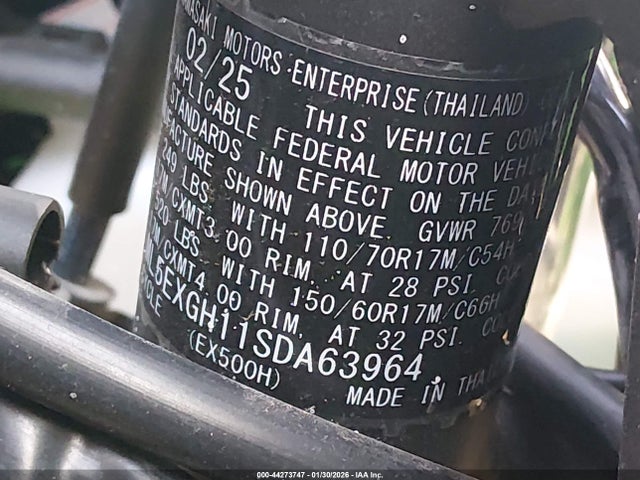 2025 KAWASAKI EX500 ML5EXGH11SDA63964 Photo 9