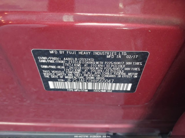 Subaru Forester 2.5i Premium 2017 JF2SJAEC0HH560047 Image 9