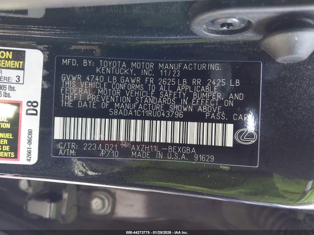 58ADA1C11RU043796 Lexus ES 300H