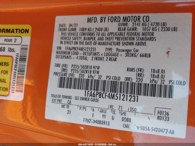 Ford Mustang 2021 1FA6P8CF4M5121231 Image 21