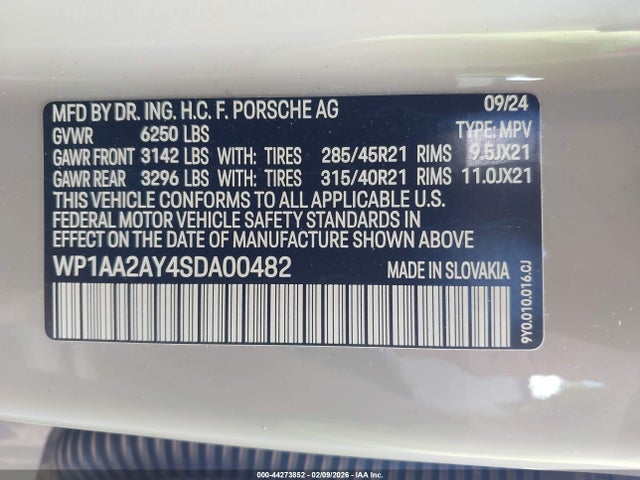 2025 PORSCHE CAYENNE WP1AA2AY4SDA00482 Photo 8