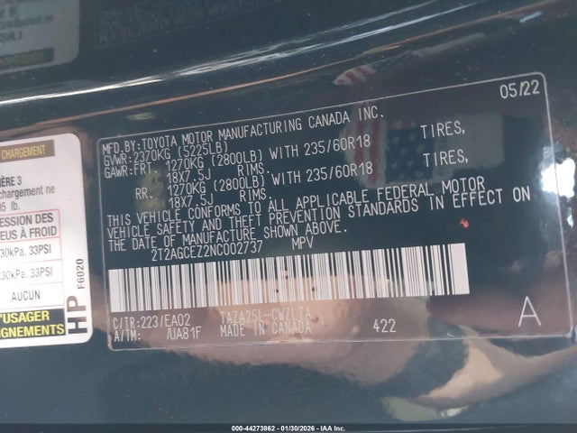 2T2AGCEZ2NC002737 Lexus NX 350