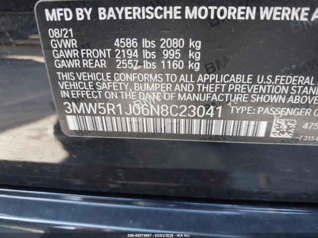 3MW5R1J06N8C23041 BMW 330I