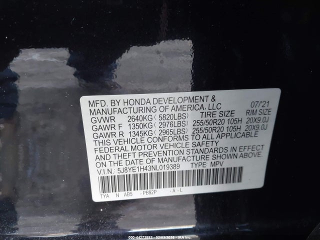 Продаж на аукціоні авто 2022 Acura Mdx Technology Package, vin: 5J8YE1H43NL019389, номер лоту: 44273882