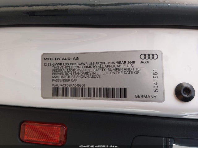2024 AUDI A5 SPORTBACK WAUFACF58RA049866 Photo 8