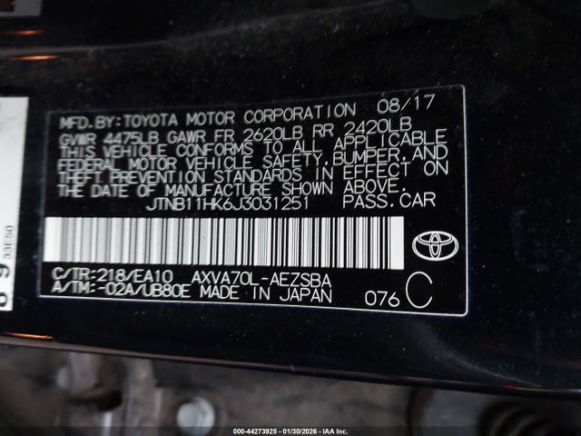JTNB11HK6J3031251 Toyota CAMRY SE