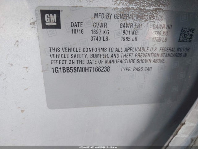 1G1BB5SM0H7166238 Chevrolet Cruze Ls Manual