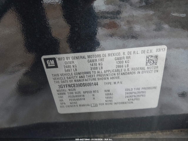 2013 CADILLAC SRX 3GYFNCE39DS609144 Photo 8