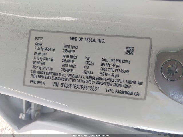 2023 TESLA MODEL 3 5YJ3E1EA1PF512531 Photo 8