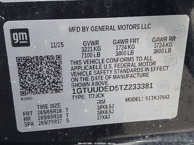 1GTUUDED5TZ233381 GMC SIERRA 1500