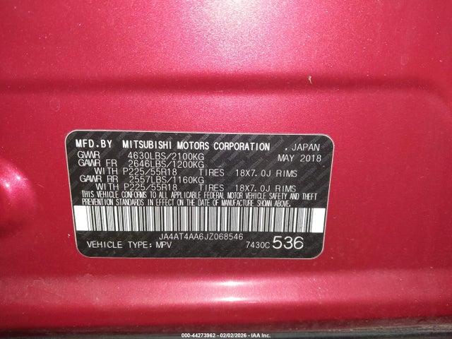 2018 MITSUBISHI ECLIPSE CROSS JA4AT4AA6JZ068546 Photo 8