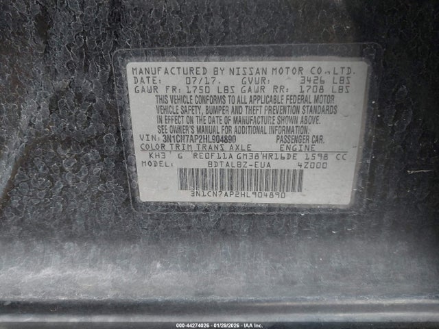 Nissan Versa 1.6 Sv 2017 3N1CN7AP2HL904890 Image 9