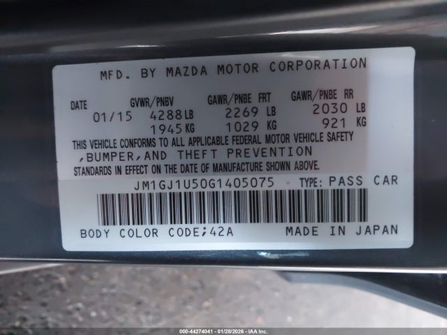 JM1GJ1U50G1405075 Mazda Mazda6 I Sport