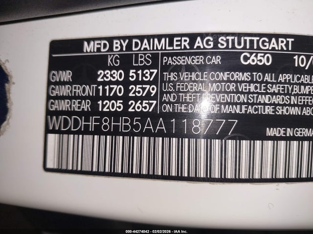 Aukcja sprzedaży 2010 Mercedes-benz E 350 4matic, vin: WDDHF8HB5AA118777, numer aukcji: 44274042