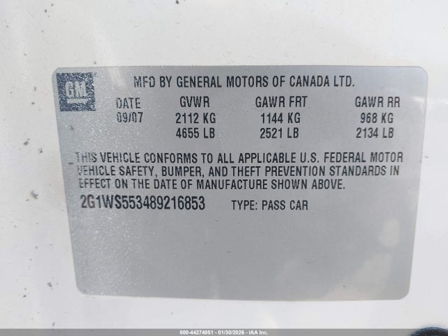 2008 CHEVROLET IMPALA 2G1WS553489216853 Photo 8