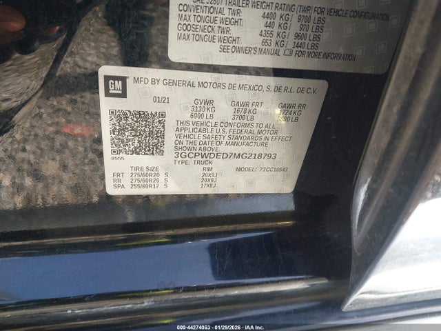 3GCPWDED7MG218793 Chevrolet Silverado 1500 2wd Short Bed Rst