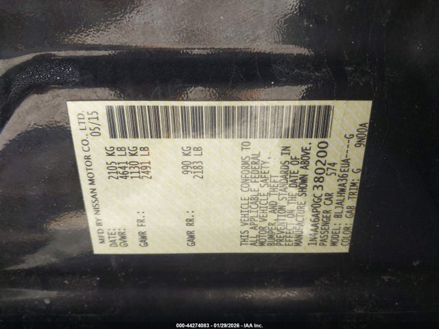 1N4AA6AP0GC380200 Nissan Maxima 3.5 Platinum