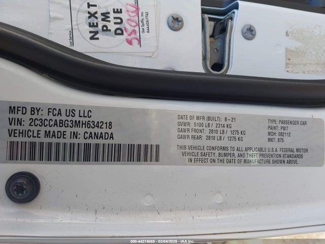 Продажа на аукционе авто 2021 Chrysler 300 300s, vin: 2C3CCABG3MH634218, номер лота: 44274085