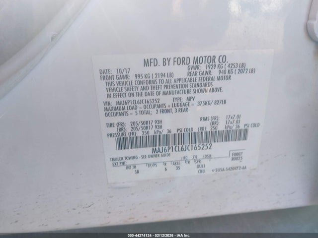 2018 FORD ECOSPORT MAJ6P1CL6JC165252 Photo 8