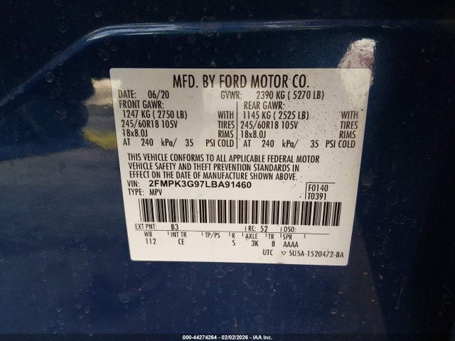2020 FORD EDGE 2FMPK3G97LBA91460 Photo 8