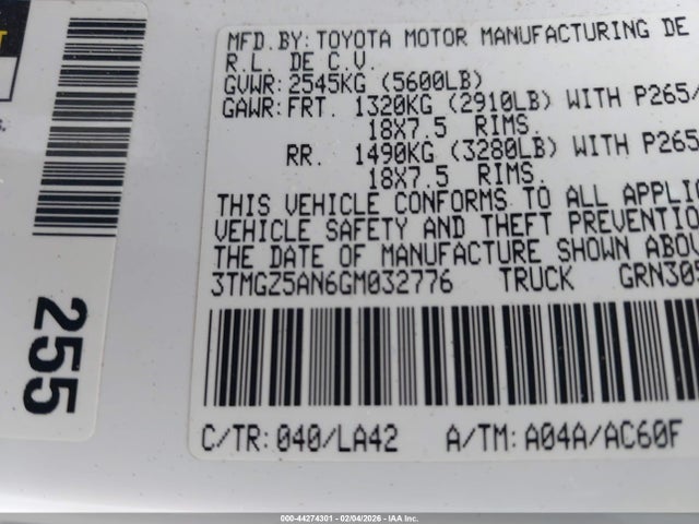 3TMGZ5AN6GM032776 Toyota Tacoma Limited