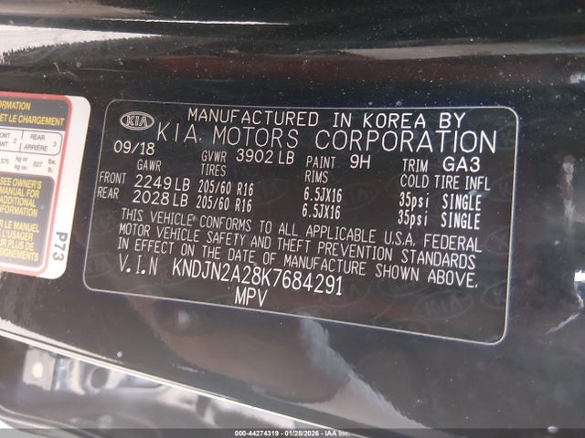 KIA g gdi 2019 KNDJN2A28K7684291 Image 9