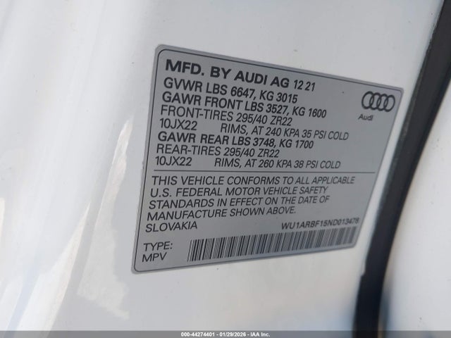 2022 AUDI RS Q8 WU1ARBF15ND013478 Photo 8