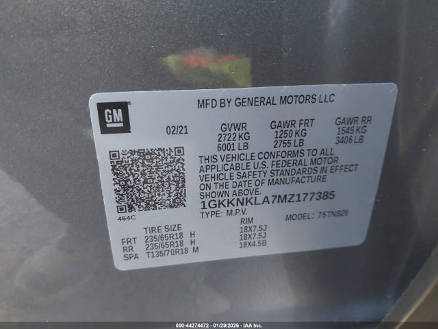1GKKNKLA7MZ177385 GMC Acadia