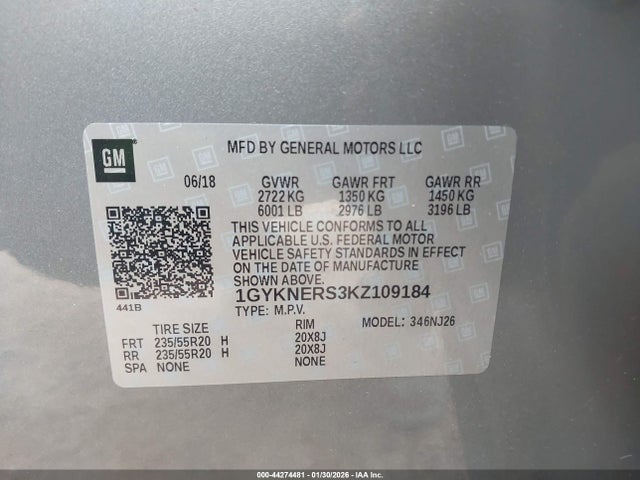 2019 CADILLAC XT5 1GYKNERS3KZ109184 Photo 8