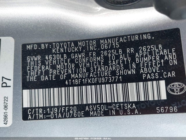 Toyota CAMRY SE 2015 4T1BF1FK0FU973771 Image 9