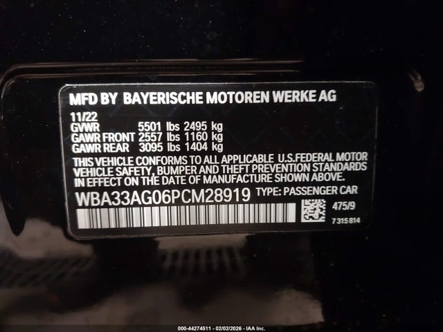 WBA33AG06PCM28919 BMW 530e Xdrive