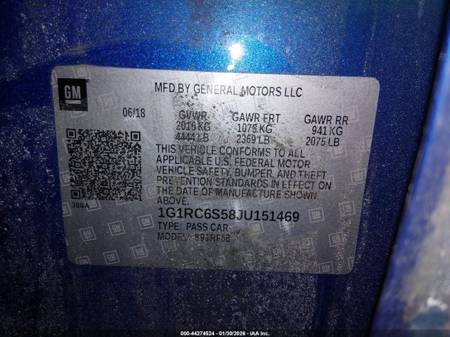 2018 CHEVROLET VOLT 1G1RC6S58JU151469 Photo 8