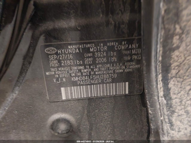 KMHD84LF5HU288759 Hyundai Elantra Limited
