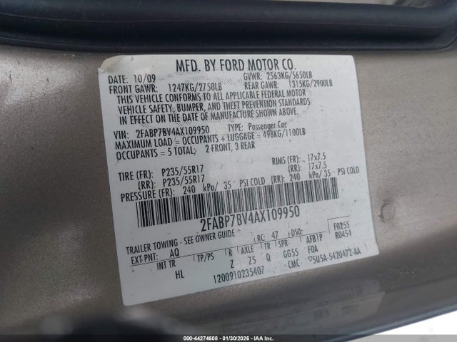 2010 FORD CROWN VICTORIA 2FABP7BV4AX109950 Photo 8