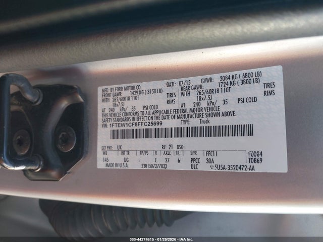 Ford F-150 Xlt 2015 1FTEW1CF8FFC25699 Image 9